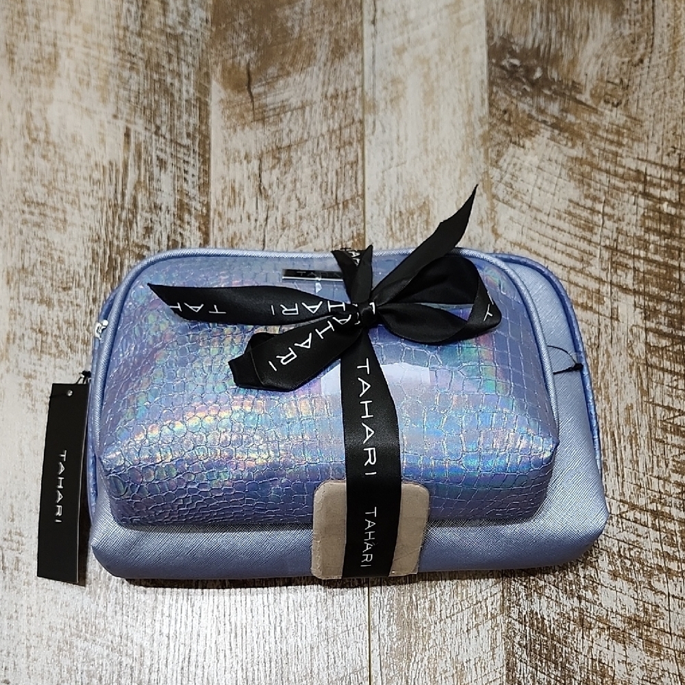 Tahari Iridescent Blue Bath & Body Tools Set